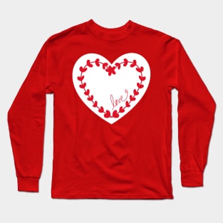 Floral heart with love, white background Long Sleeve T-Shirt
